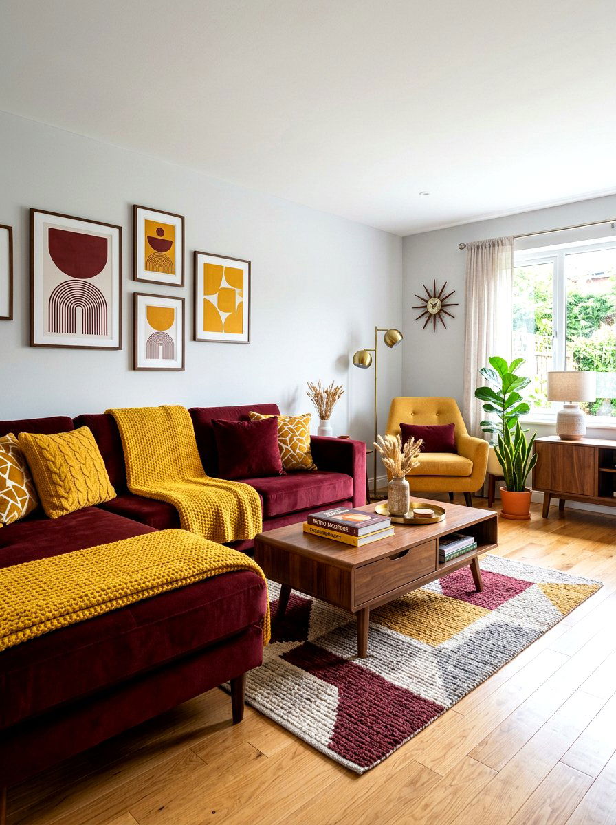 Oxblood And Mustard Yellow - 30 oxblood living room ideas