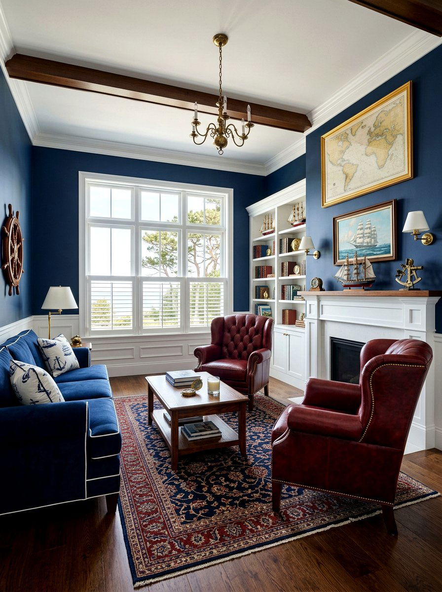 Oxblood And Navy Blue Decor - 30 oxblood living room ideas