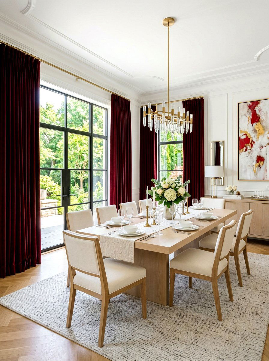 Oxblood Curtains Dining Room - 30 oxblood fall dining room ideas