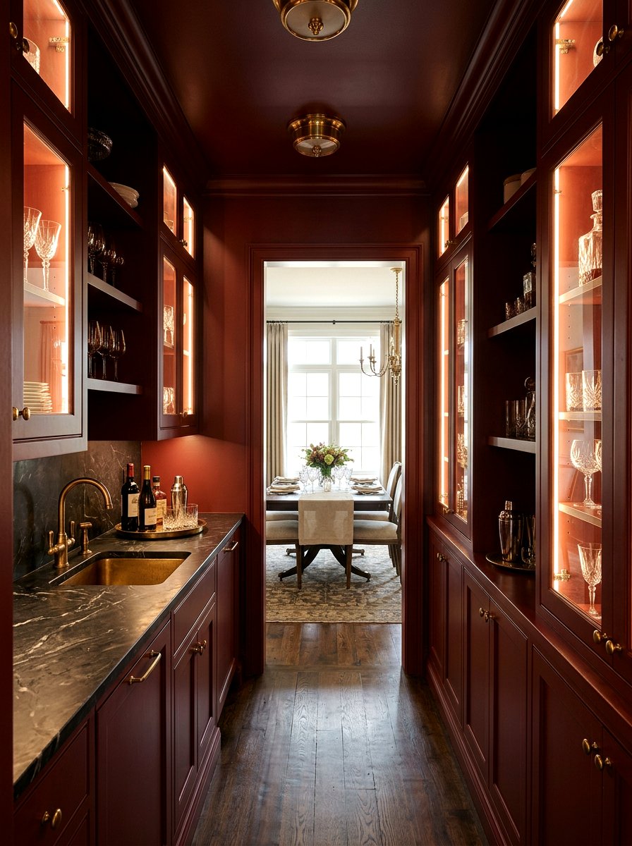 Oxblood Kitchen Butler Pantry - 30 oxblood kitchen ideas