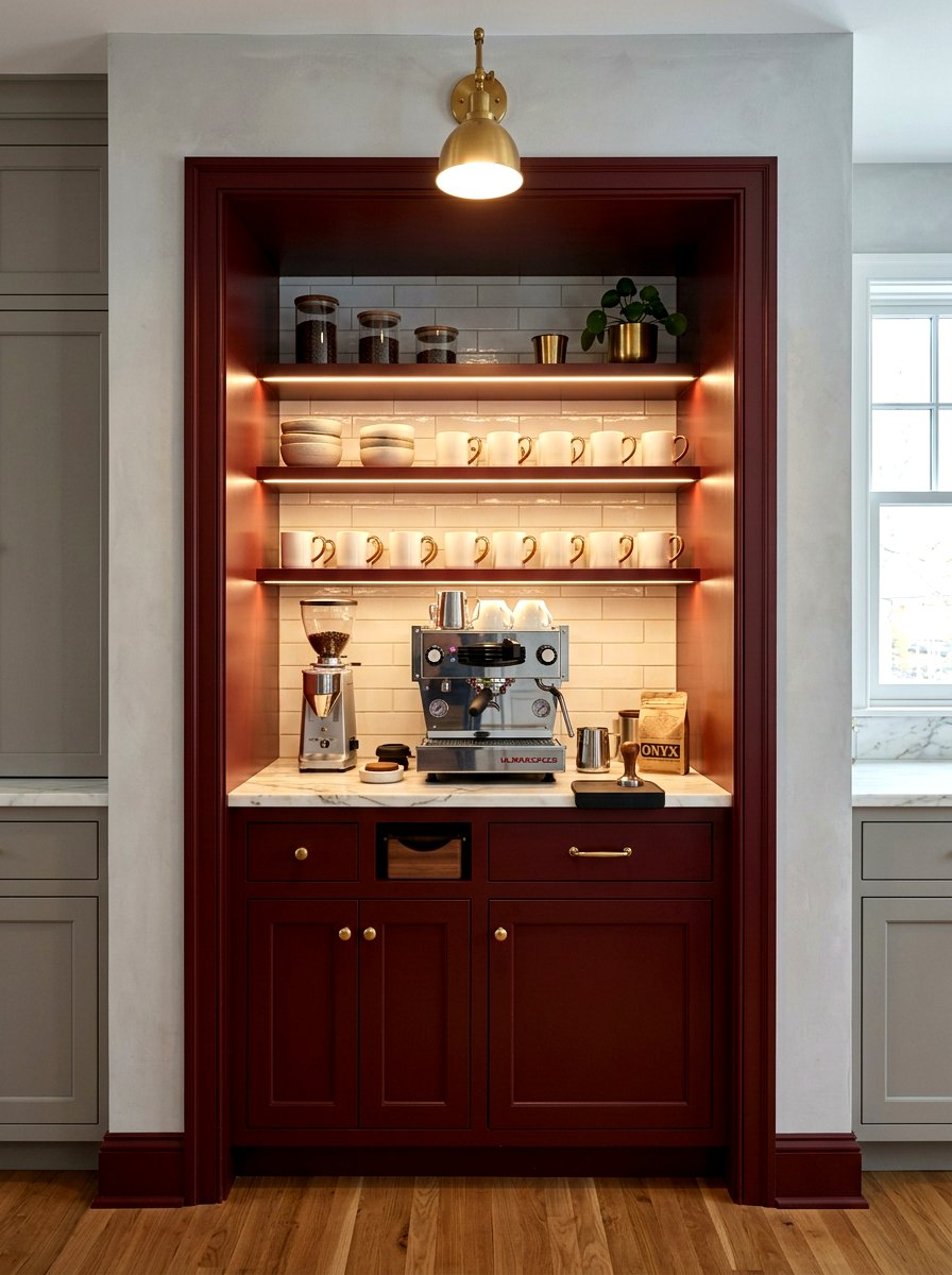 Oxblood Kitchen Coffee Bar - 30 oxblood kitchen ideas