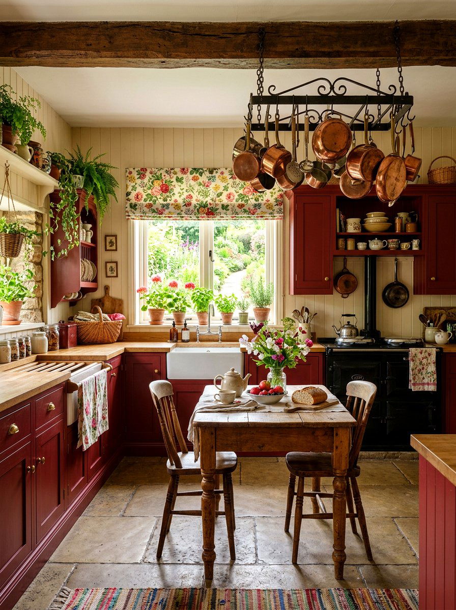 Oxblood Kitchen Cottagecore - 30 oxblood kitchen ideas