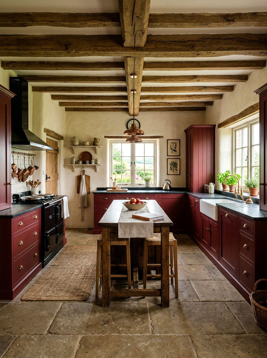Oxblood Kitchen Farmhouse Style - 30 oxblood kitchen ideas