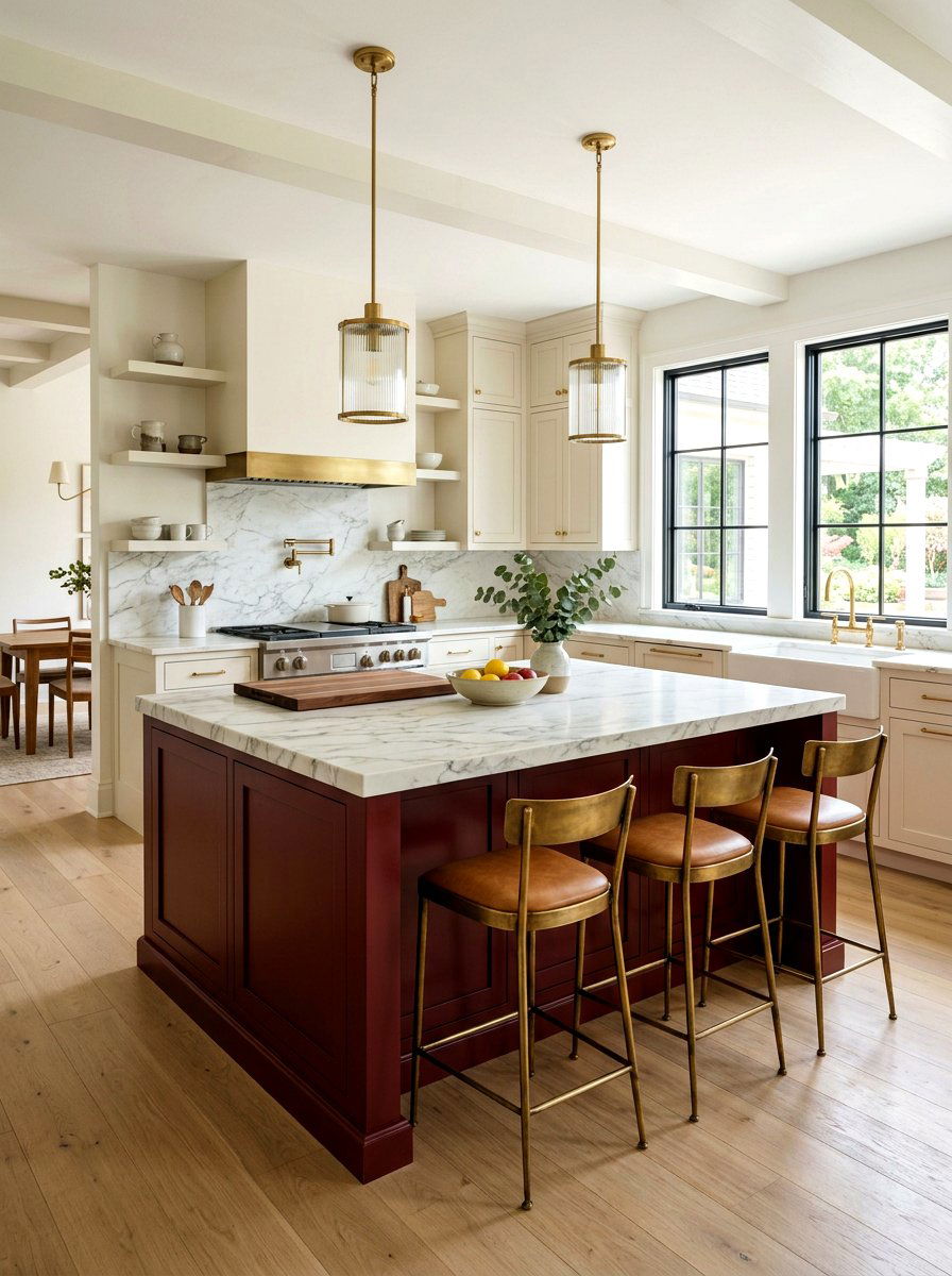 Oxblood Kitchen Island - 30 oxblood kitchen ideas