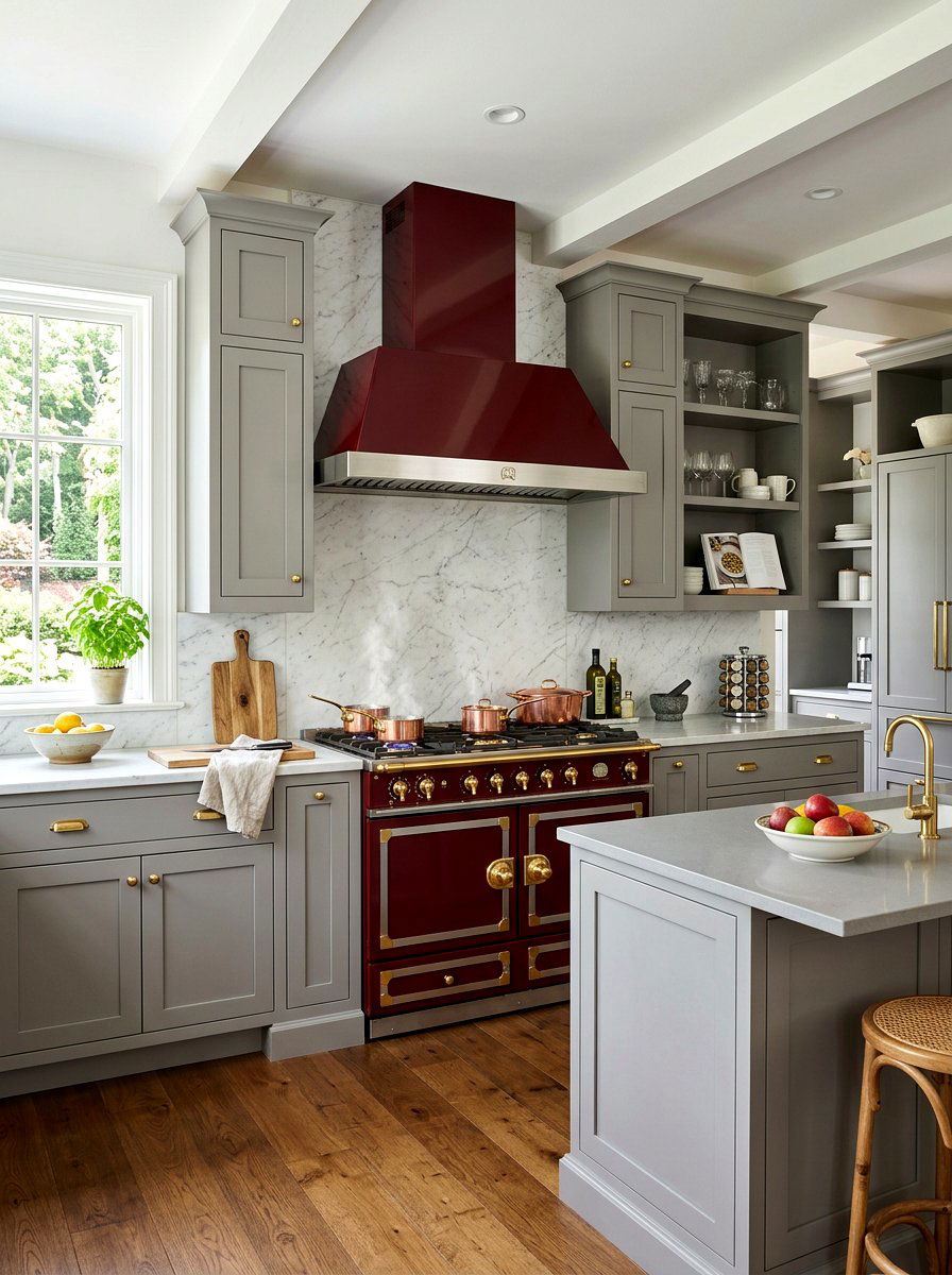 Oxblood Kitchen Range Stove - 30 oxblood kitchen ideas