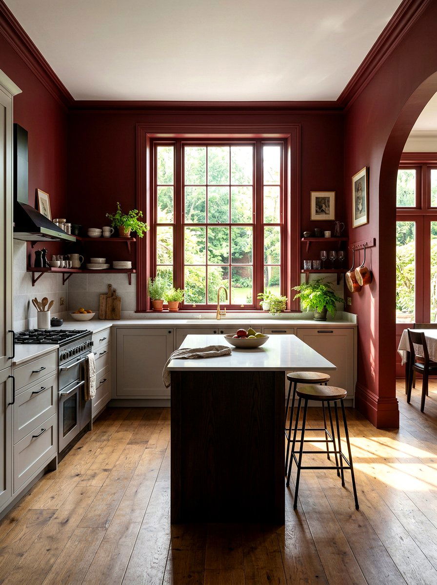 Oxblood Kitchen Walls - 30 oxblood kitchen ideas