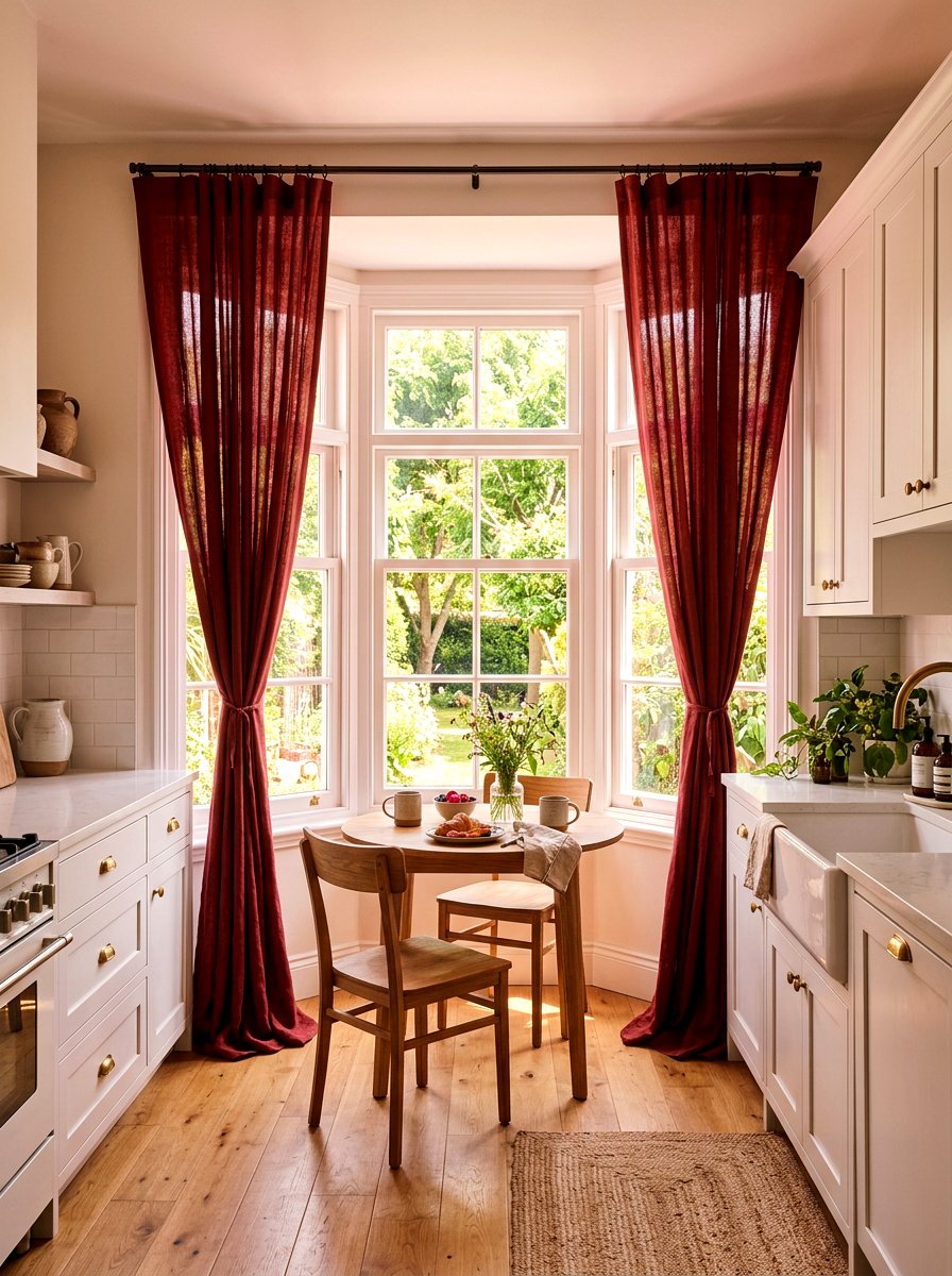 Oxblood Kitchen Window Treatment - 30 oxblood kitchen ideas