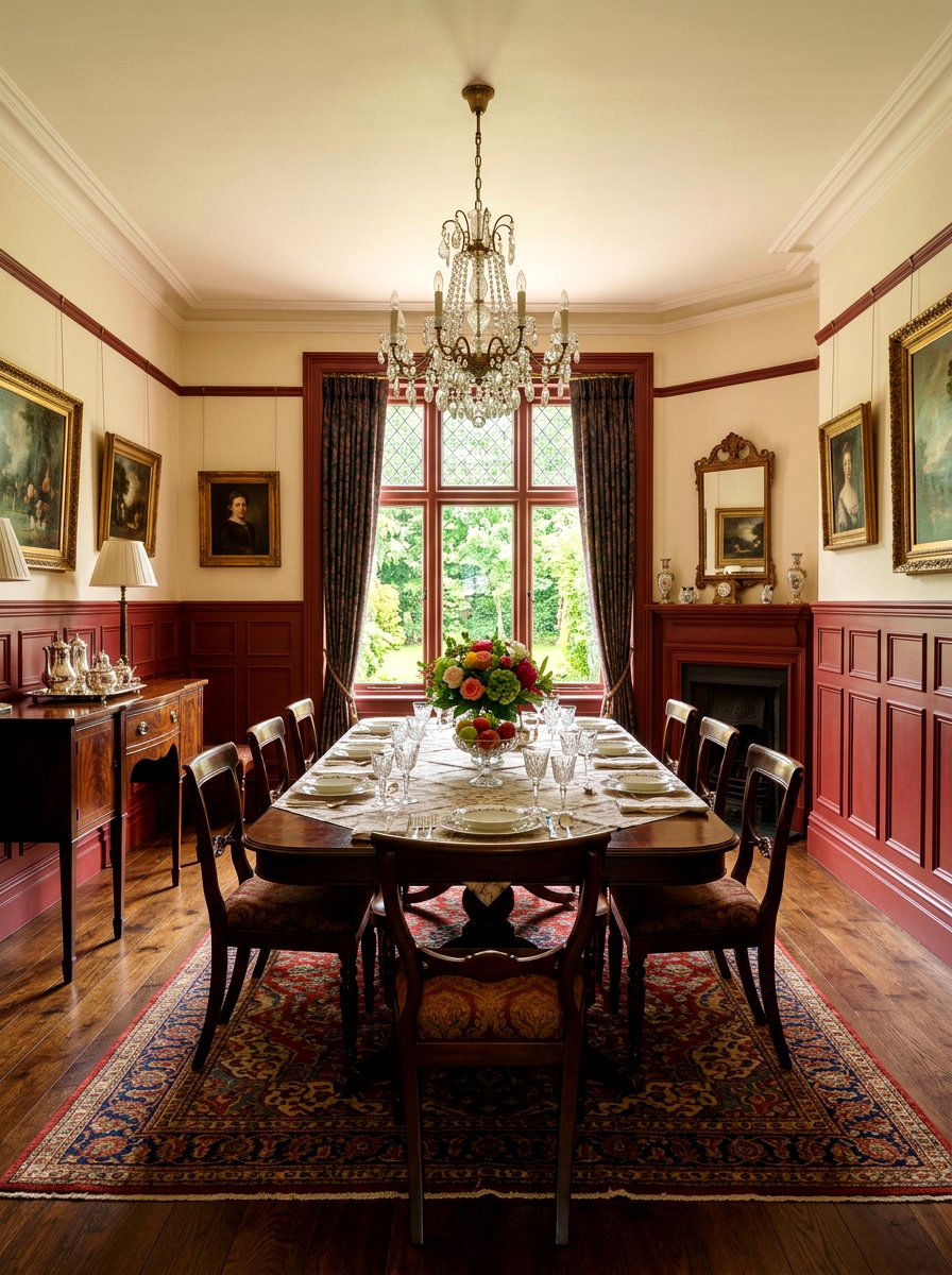 Oxblood Painted Wainscoting Dining Room - 30 oxblood fall dining room ideas