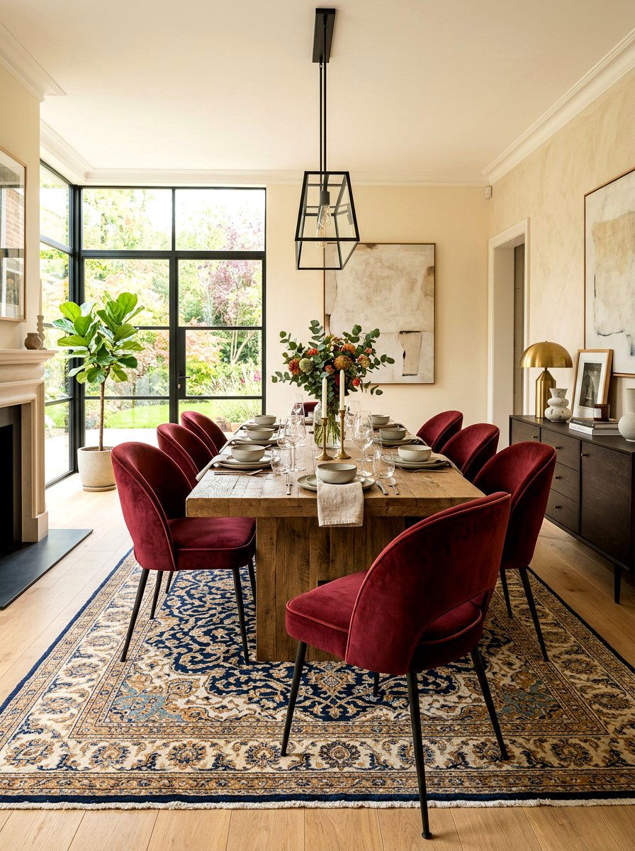 Oxblood Velvet Dining Chairs - 30 oxblood fall dining room ideas