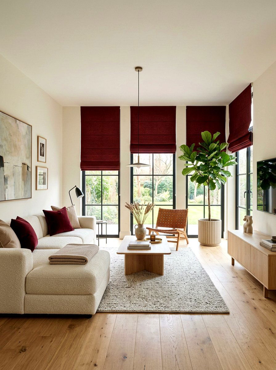 Oxblood Window Treatments - 30 oxblood living room ideas