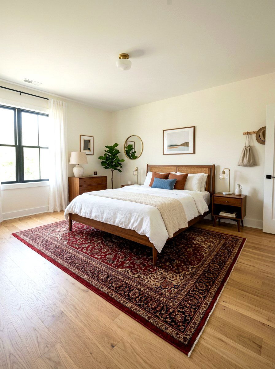 Oxblood area rug - 30 oxblood bedroom accents ideas