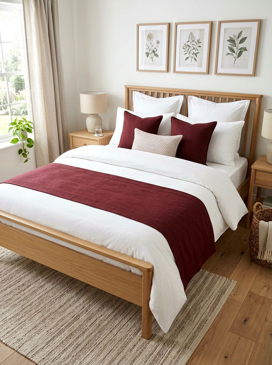 Oxblood bed runner - 30 oxblood bedroom accents ideas
