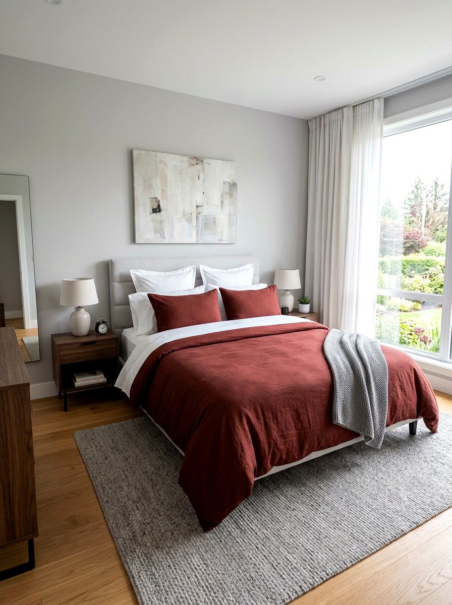 Oxblood duvet cover - 30 oxblood bedroom accents ideas