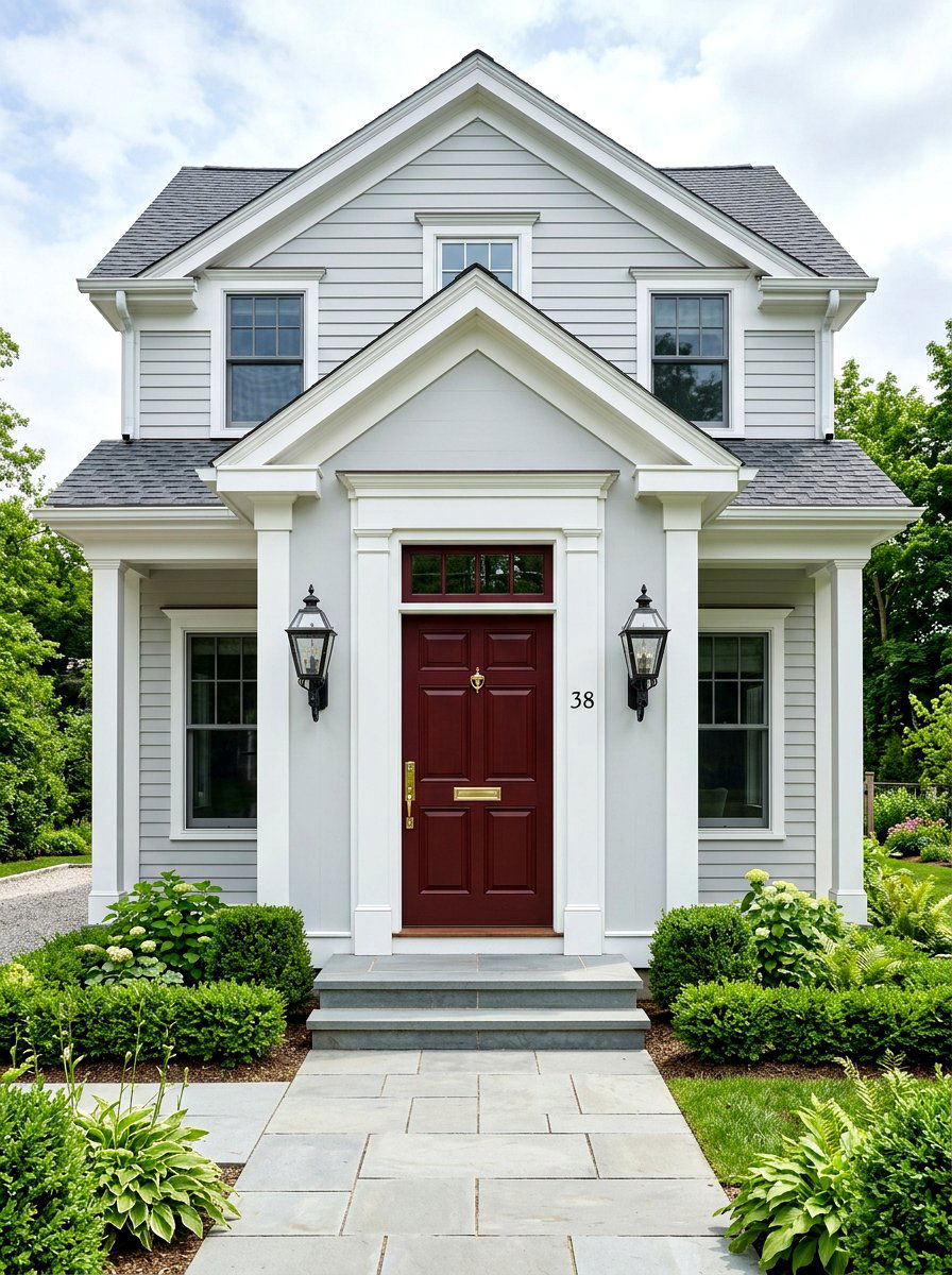 Oxblood front door transom window - 30 oxblood front door ideas