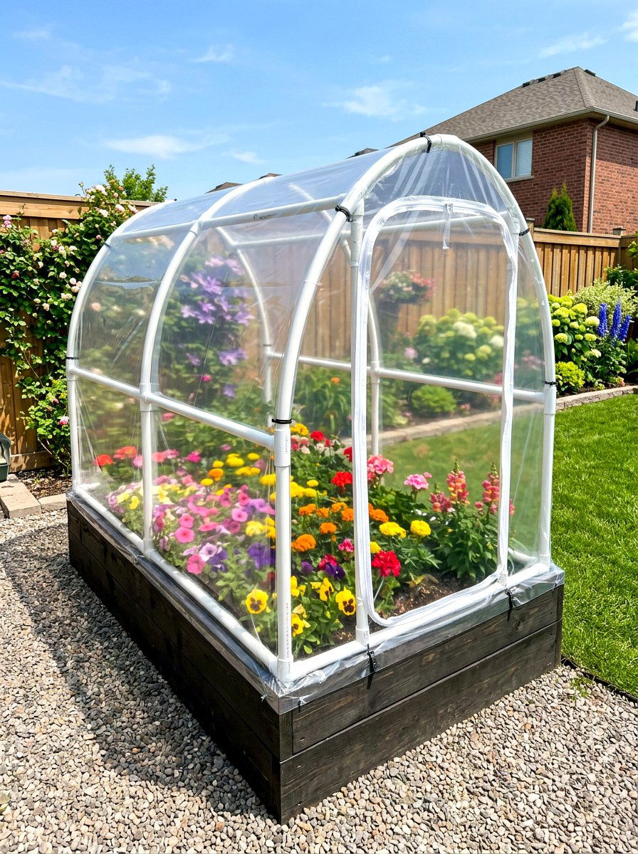 PVC Greenhouse Bed Frame - 30 raised bed greenhouse ideas