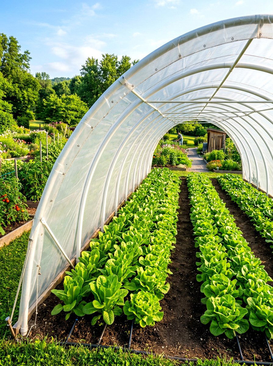 PVC Hoop House Cover - 30 raised bed cover ideas
