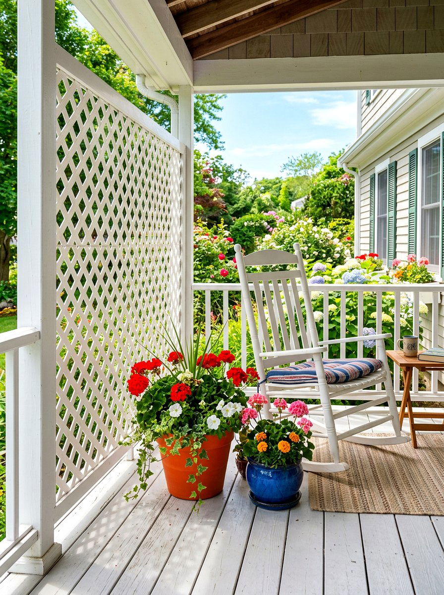 PVC Lattice Privacy Panel - 30 patio corner screen ideas