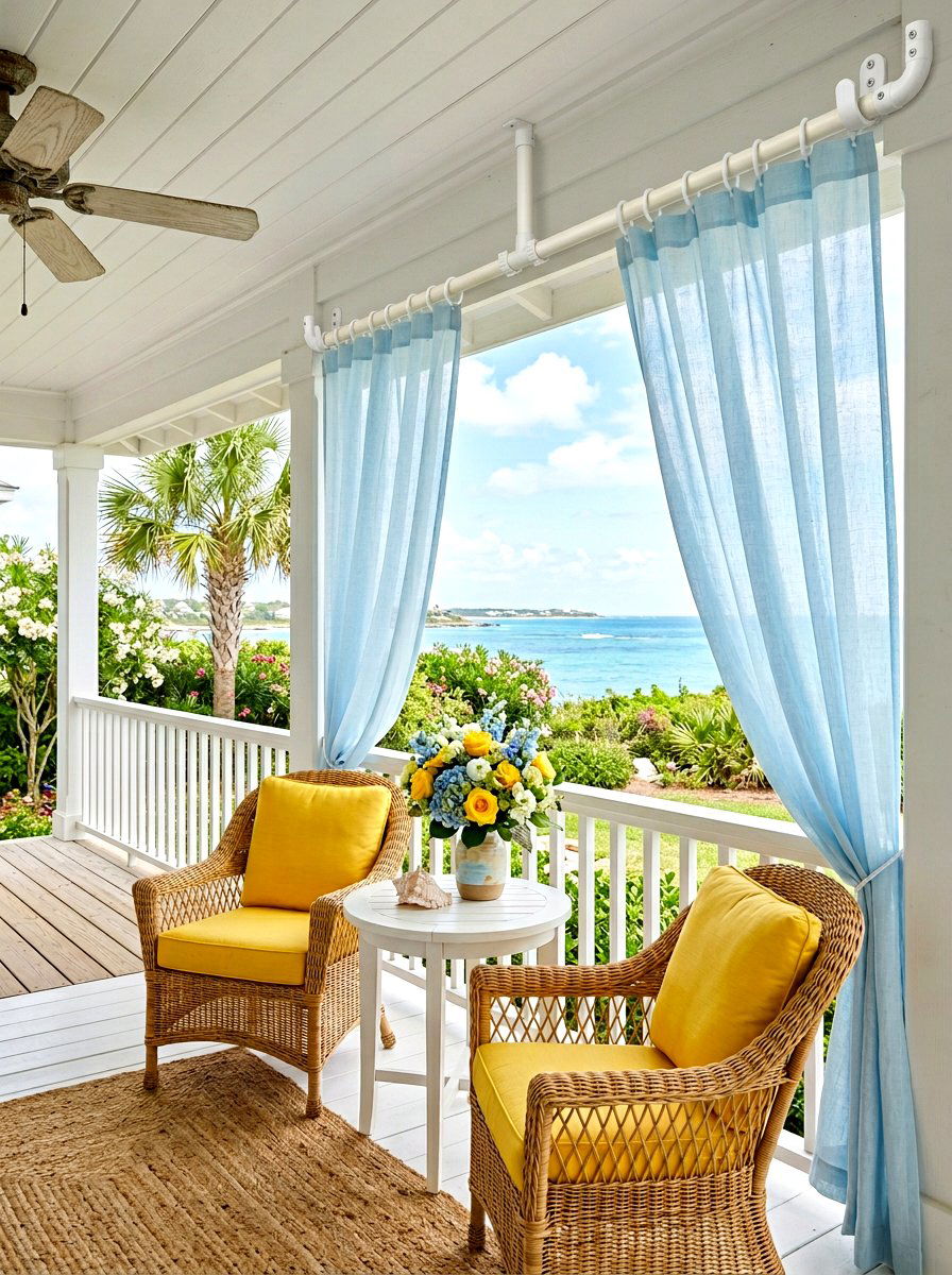 PVC Outdoor Curtain Rod - 30 outdoor curtain rod ideas