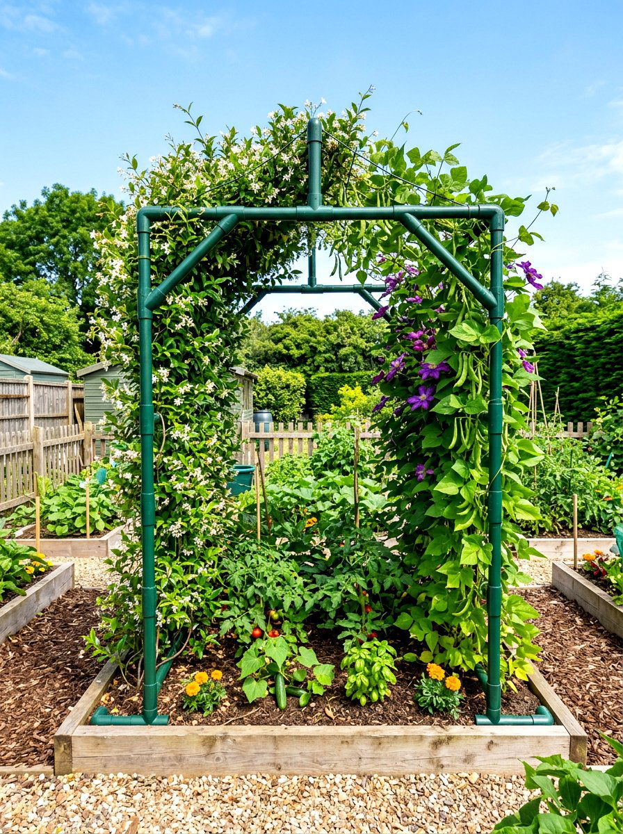PVC Pipe Garden Trellis - 30 vertical garden trellis ideas