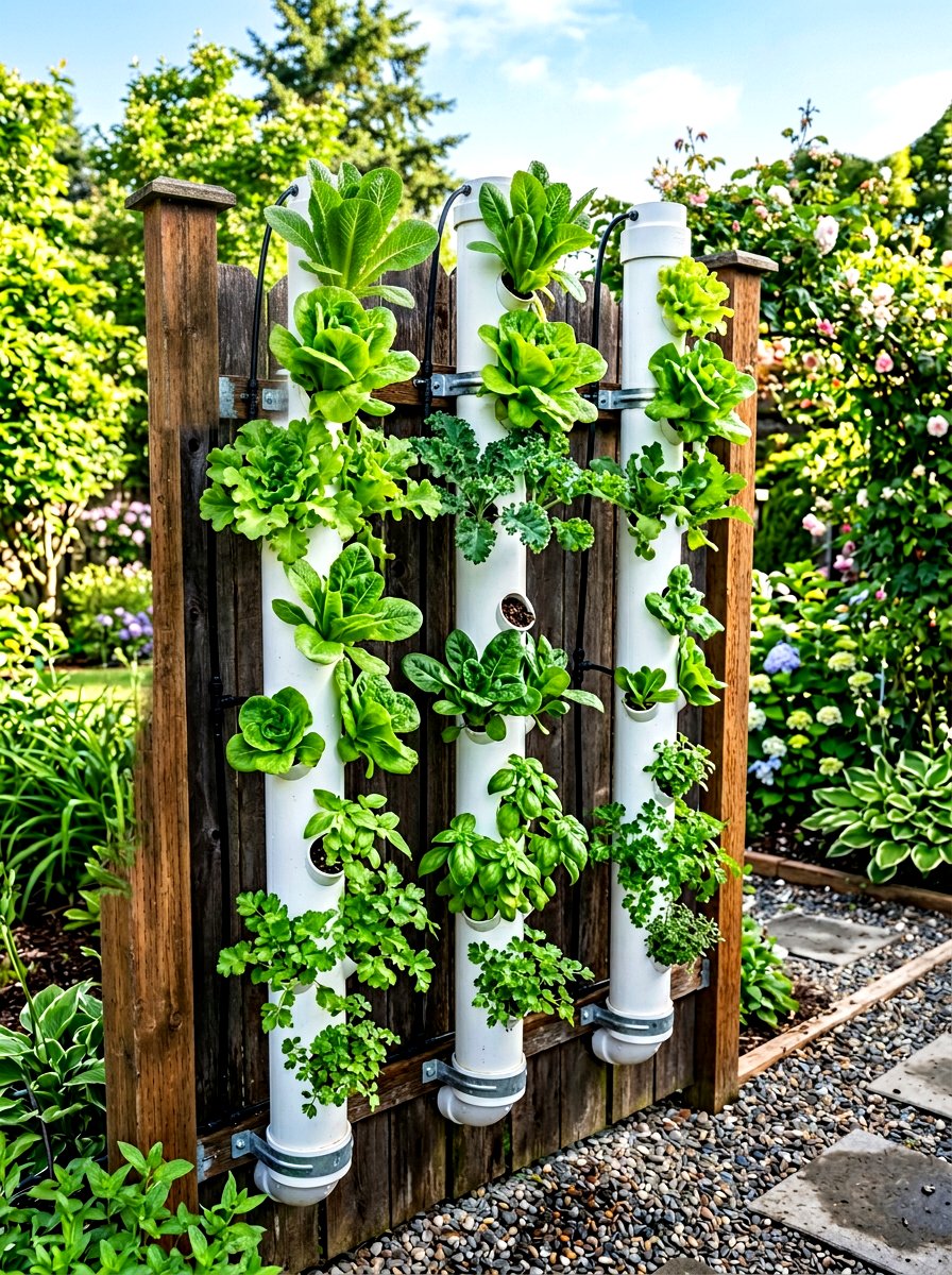 PVC Pipe Garden - 30 budget vertical garden ideas