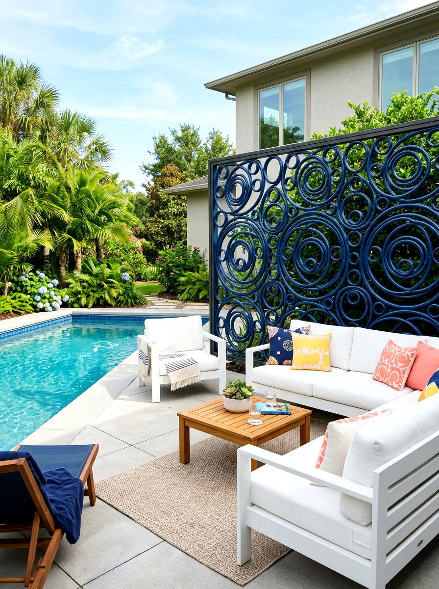 PVC Pipe Screen - 30 poolside privacy screen ideas