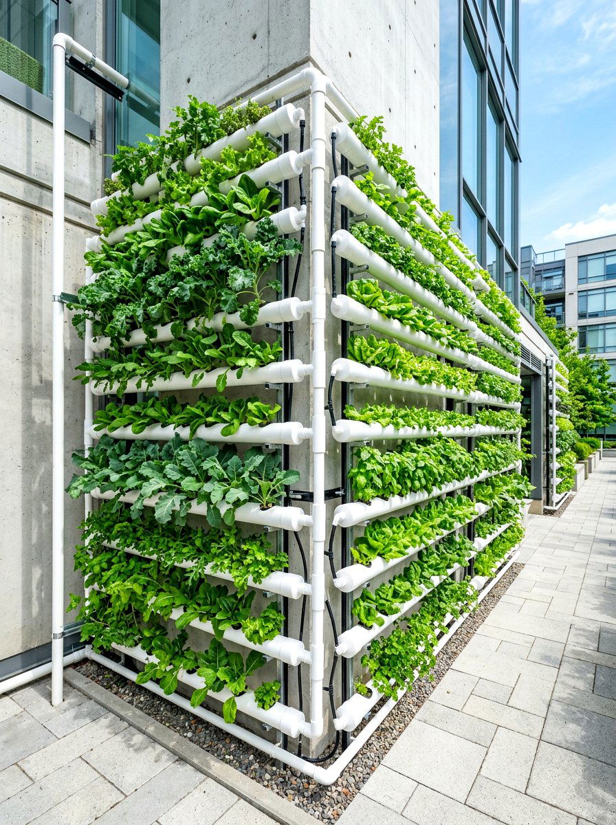 PVC Pipe Vertical Garden - 30 vertical garden privacy wall ideas