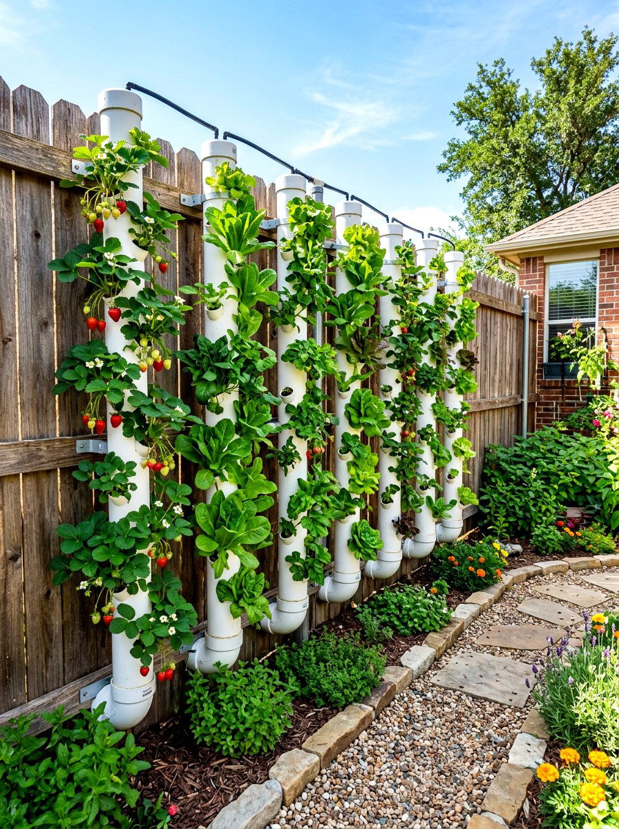 PVC Vertical Garden - 30 diy look planter ideas