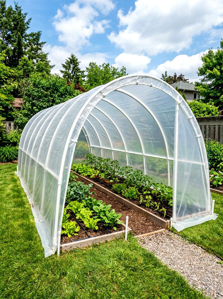 PVC garden tunnel - 30 hoop house garden ideas