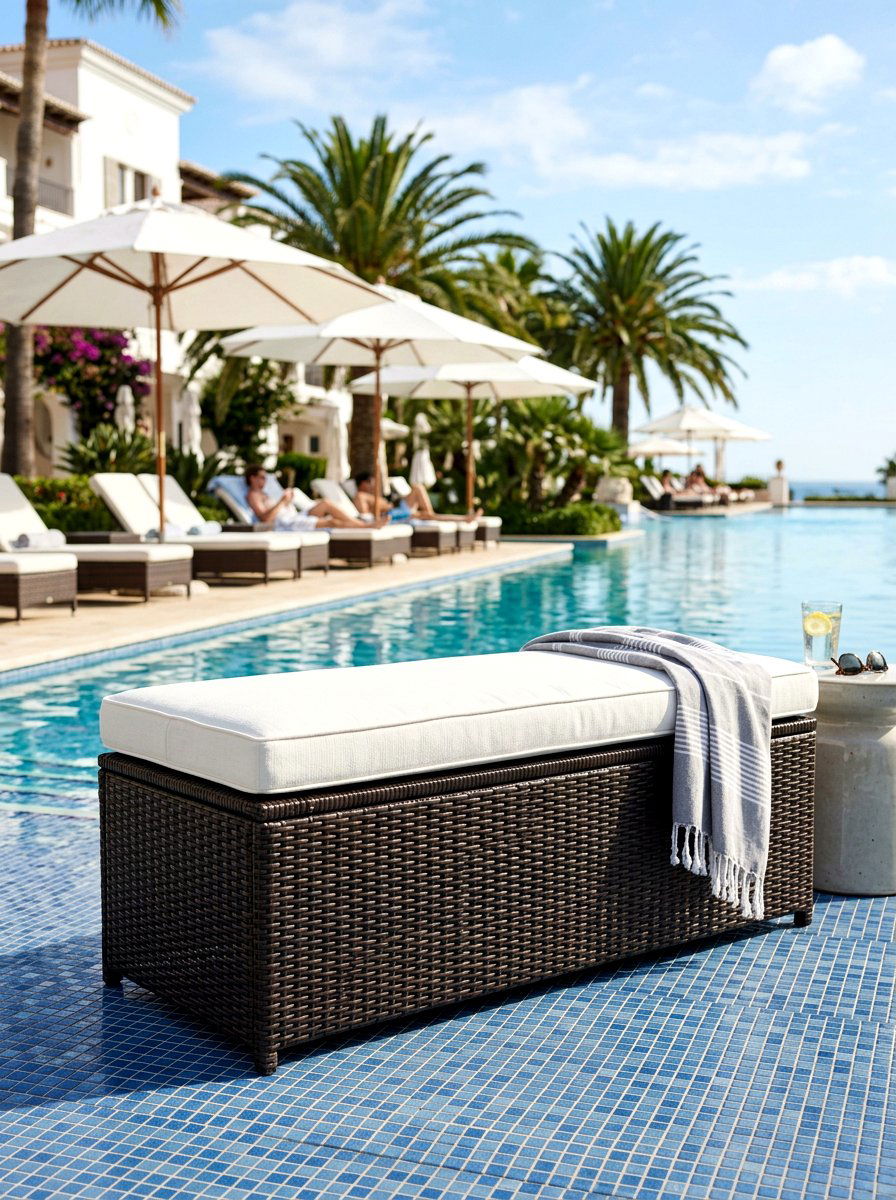 Padded Outdoor Storage Seat - 30 outdoor storage bench ideas
