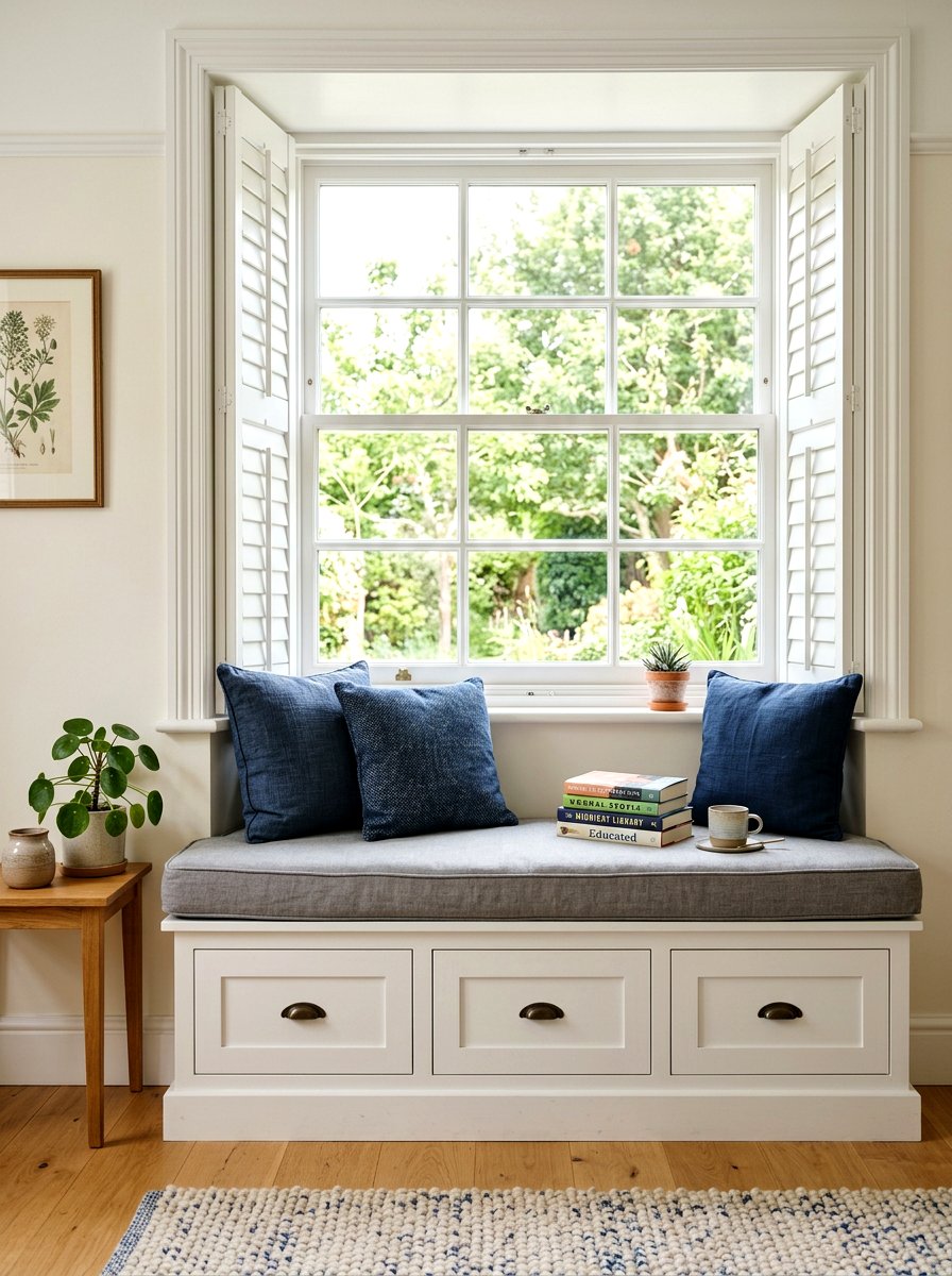 Padded Reading Bench Under Window - 30 imaginative play corner ideas