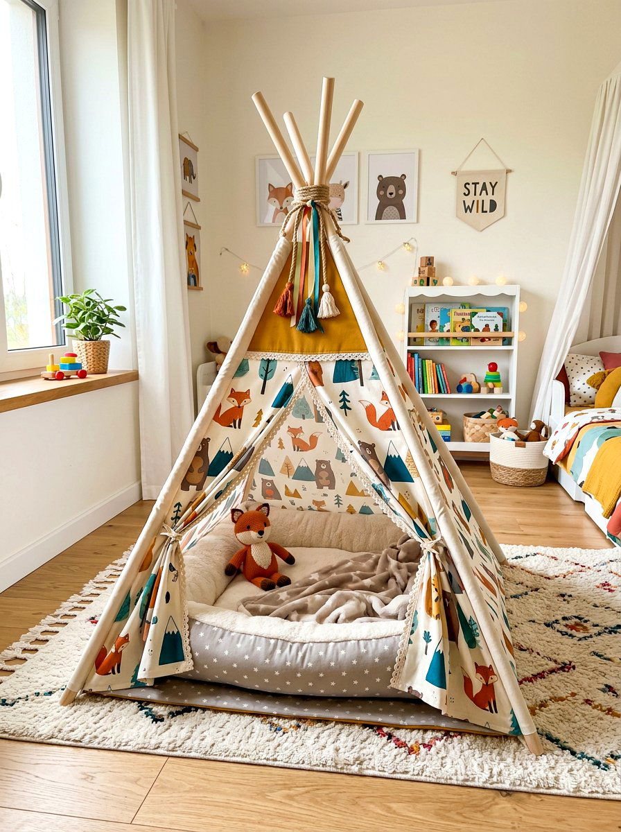 Padded Tipi Pet Bed - 30 pet basket styling ideas