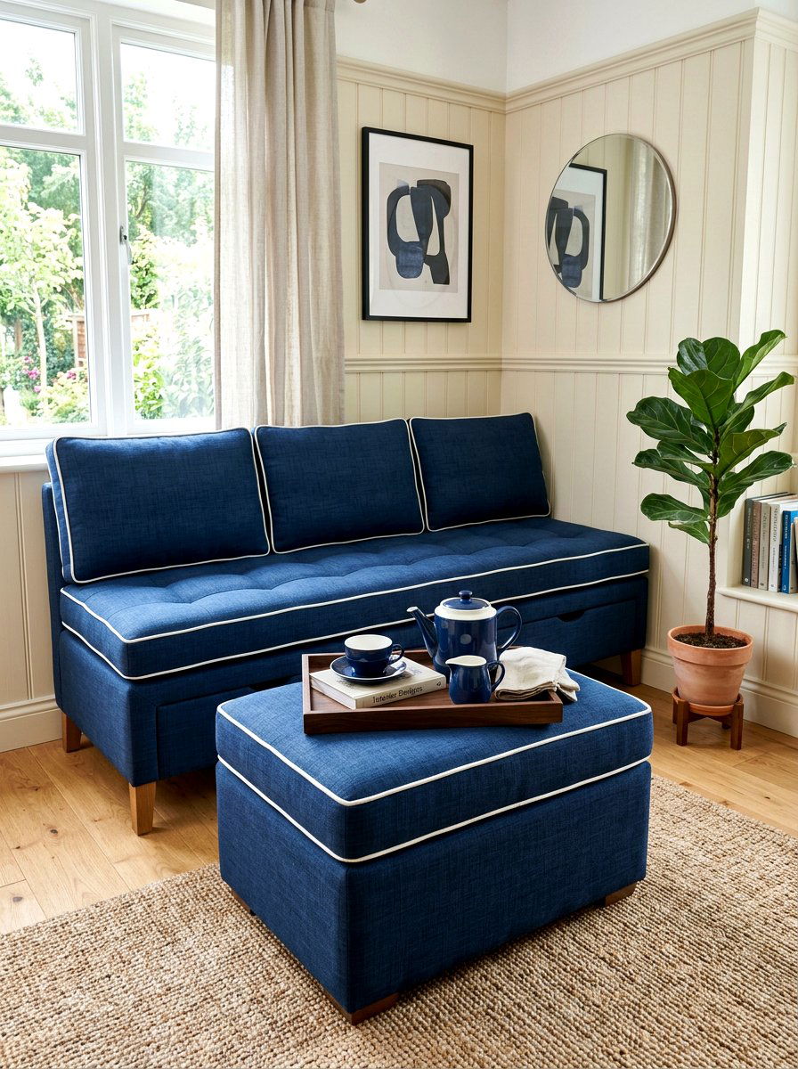 Padded Upholstered Bench - 30 front porch bench ideas