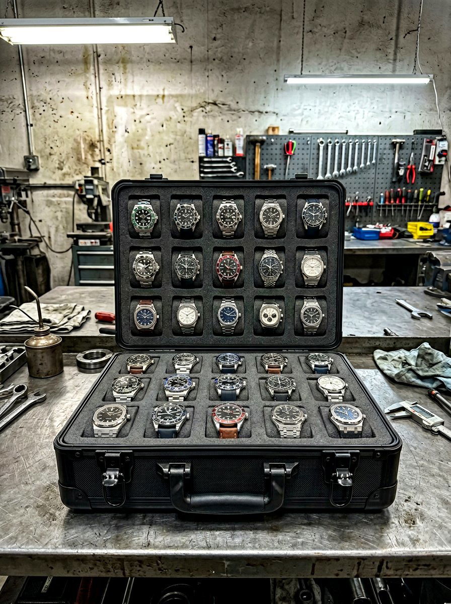 Padded Watch Briefcase - 30 watch storage ideas
