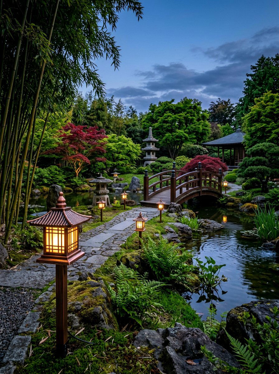 Pagoda Solar Path Lights - 30 solar path lantern ideas
