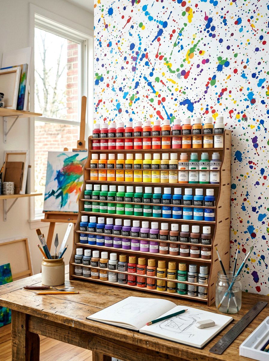 Paint Bottle Organizer - 30 organizing a craft room ideas