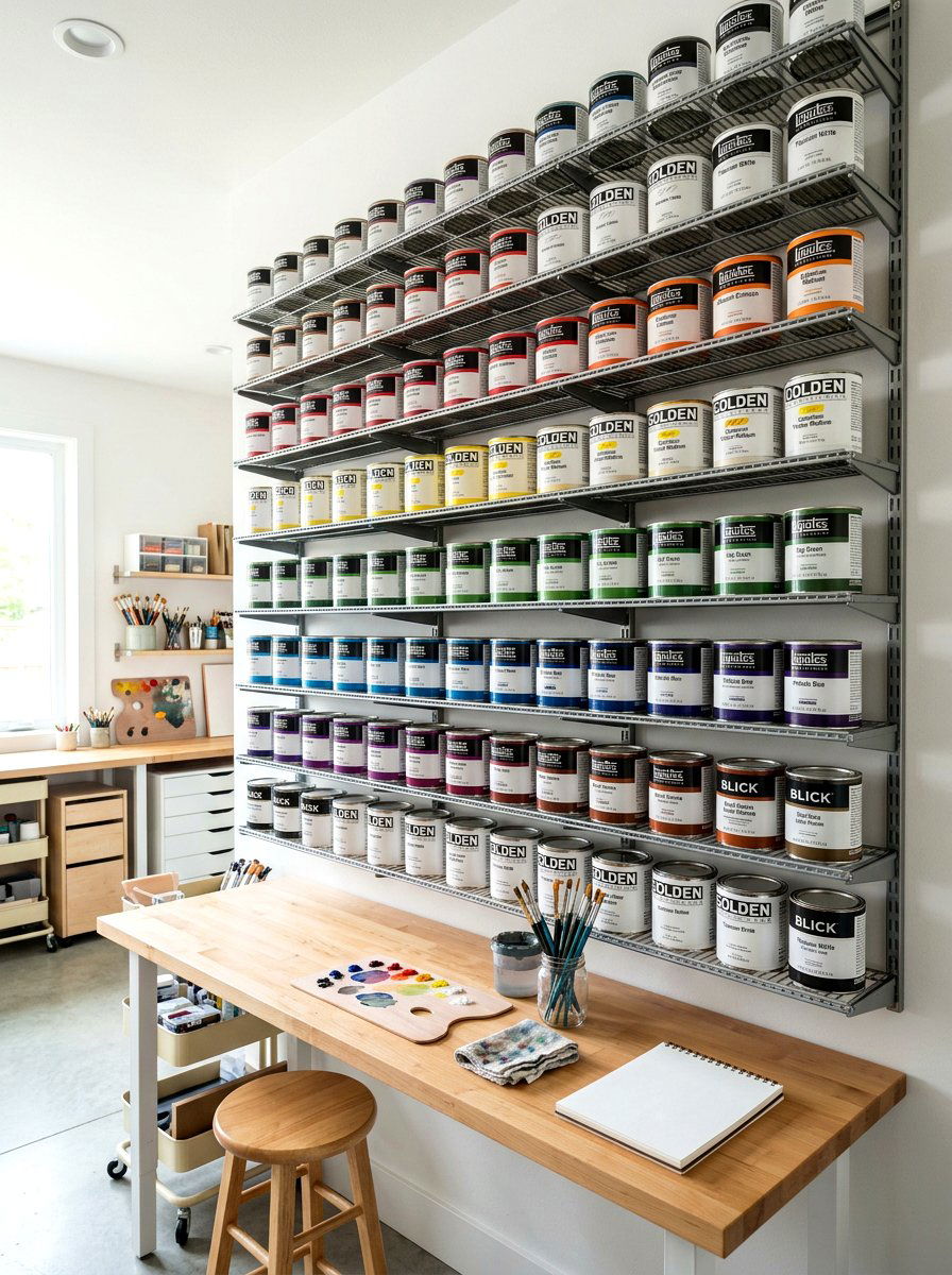 Paint Can Shelf Rack - 30 garage storage ideas