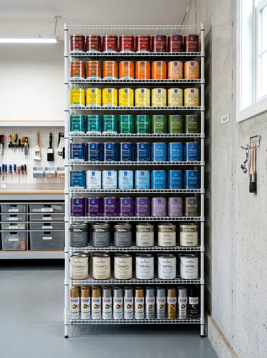 Paint Can Shelves - 30 garage organization ideas