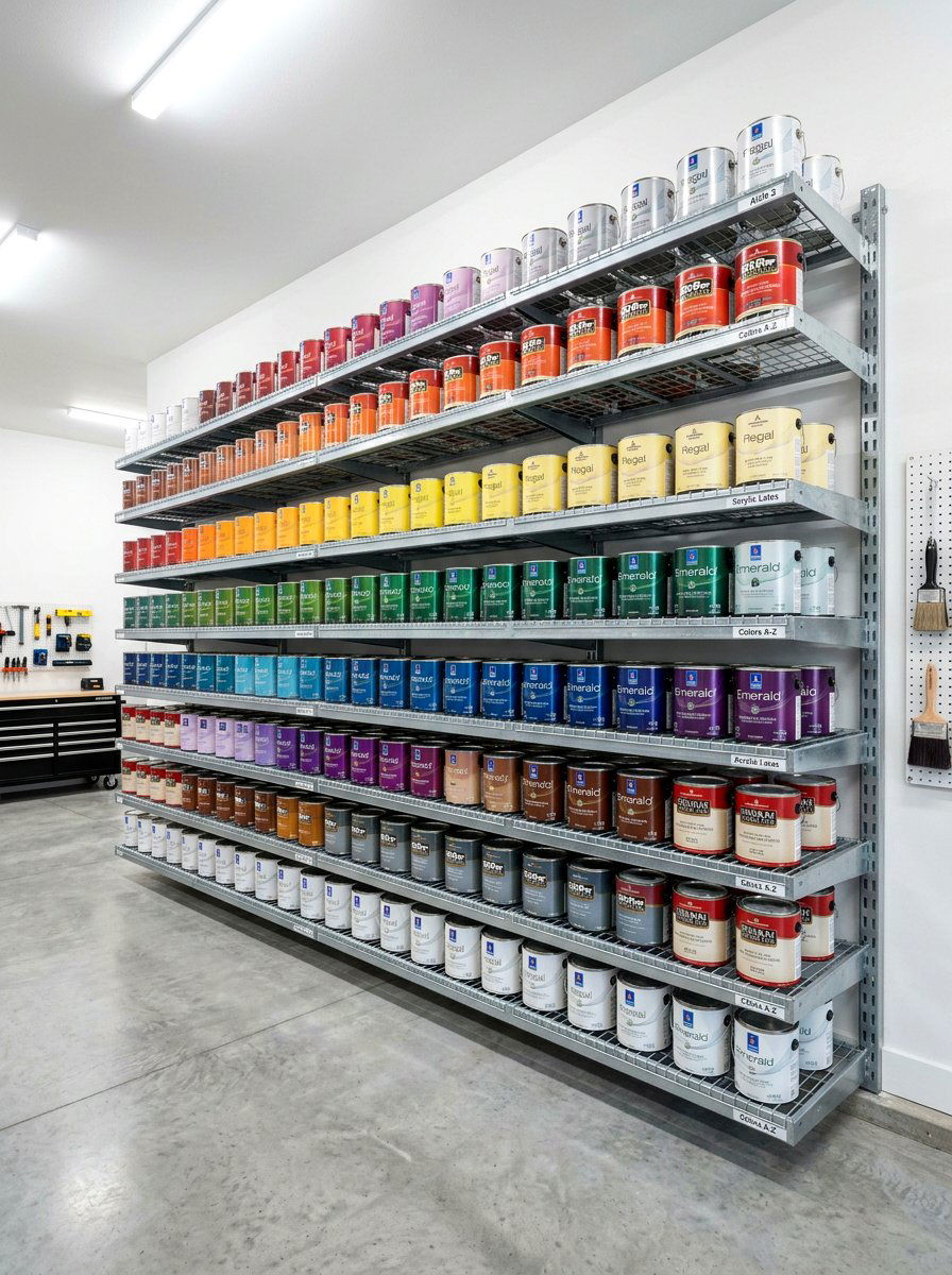 Paint Can Storage Racks - 30 garage shelving ideas