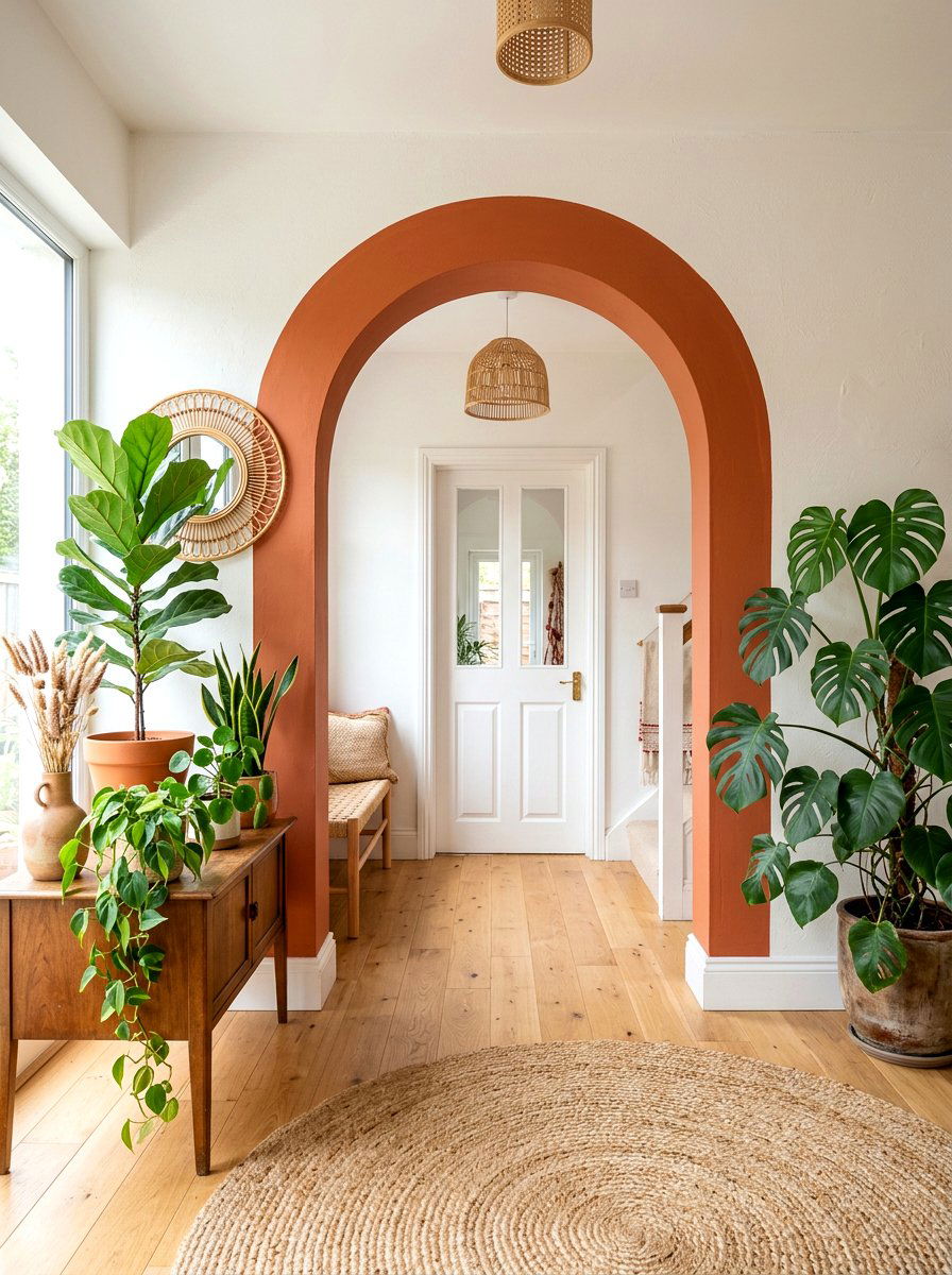 Painted Accent Arch - 30 arched doorway entry ideas