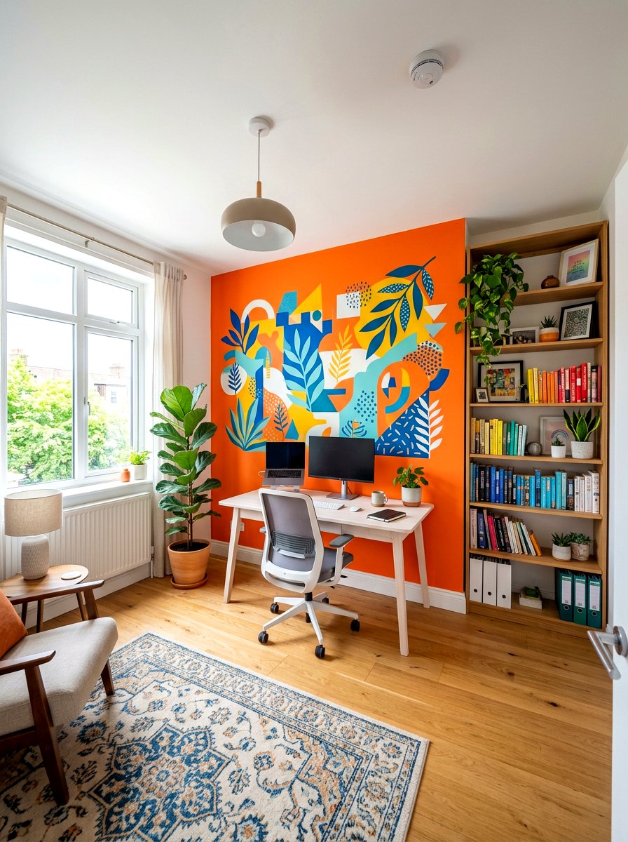 Painted Accent Wall - 30 maximalist office ideas