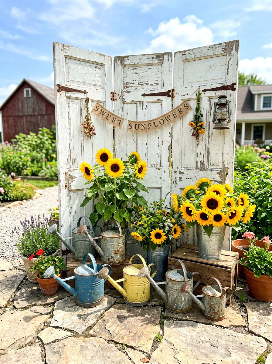 Painted Barn Wood Screen - 30 backyard divider ideas