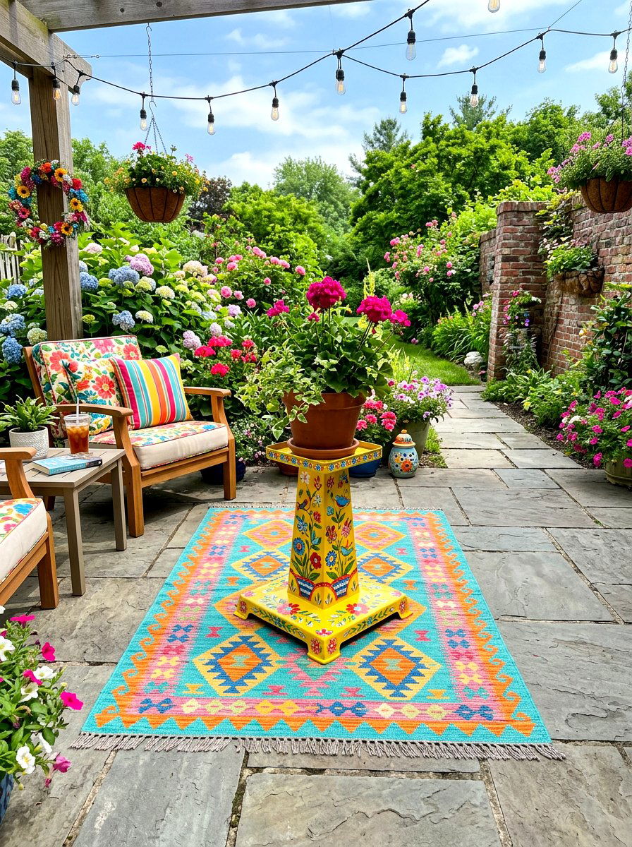 Painted Base Stand - 30 patio umbrella base styling ideas