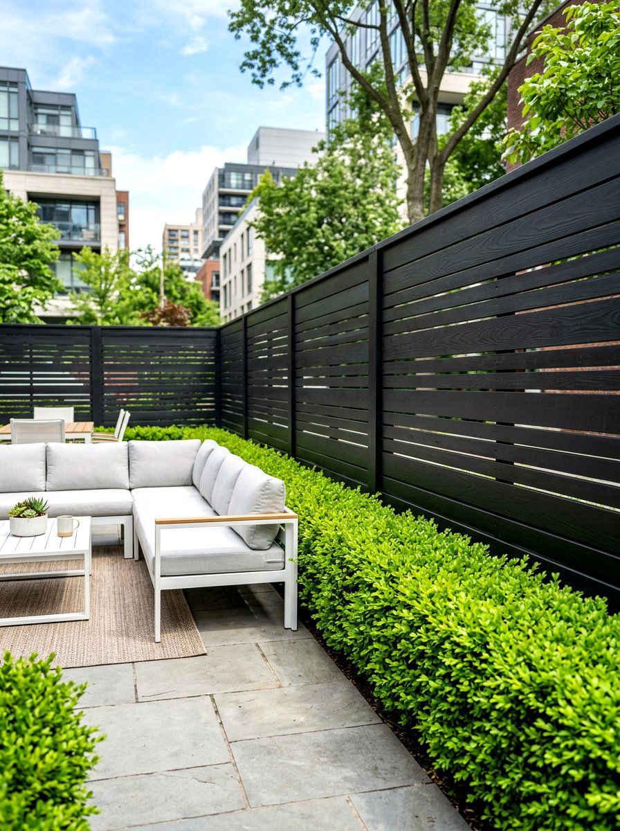 Painted Black Wood Fence - 30 modern fence ideas