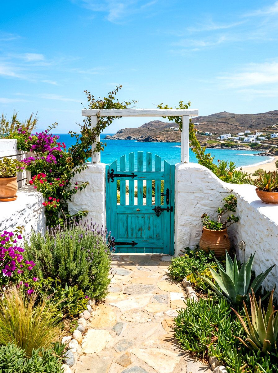 Painted Blue Gate - 30 garden gate entrance ideas