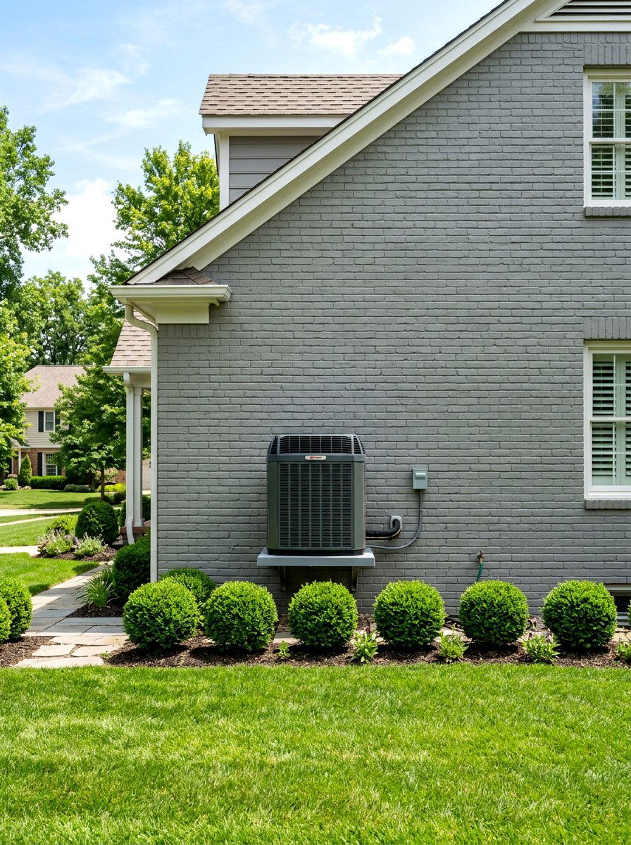 Painted Brick AC Wall - 30 AC screen privacy ideas
