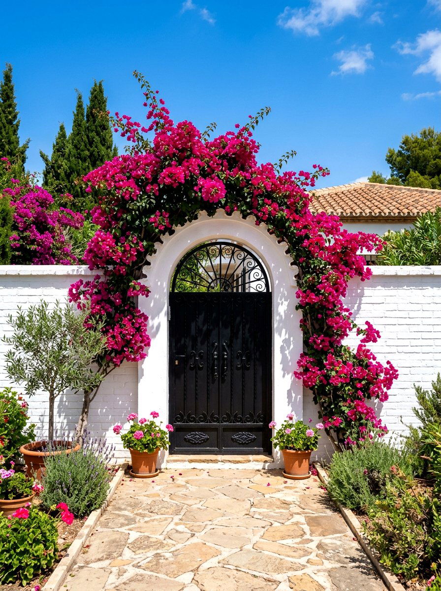 Painted Brick Boundary - 30 backyard fence ideas