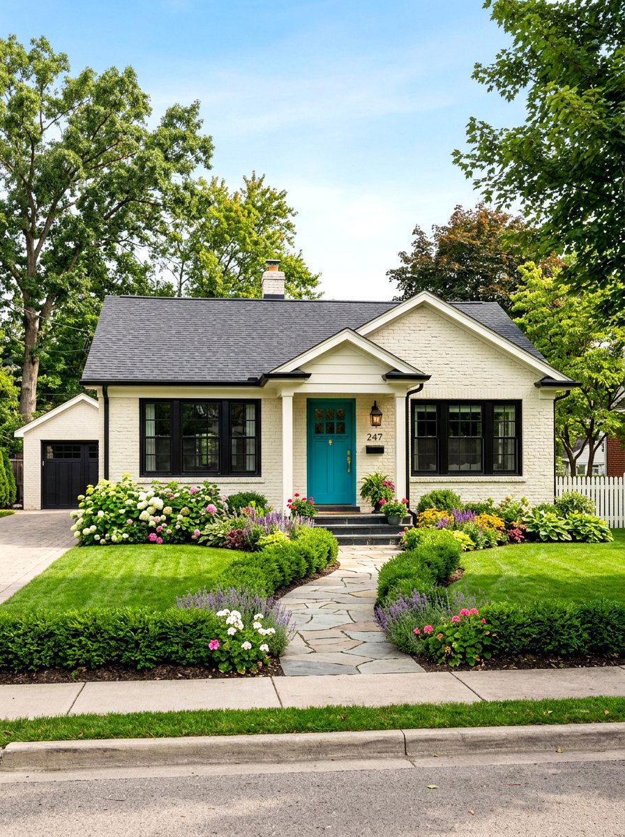 Painted Brick Bungalow - 30 bungalow exterior ideas