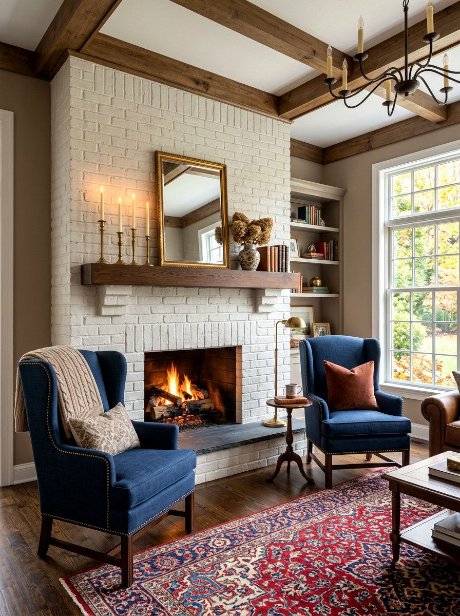 Painted Brick Fireplace - 30 french country decor ideas