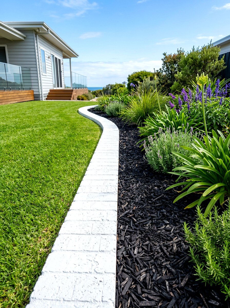 Painted Brick Yard Edge - 30 brick border front yard ideas