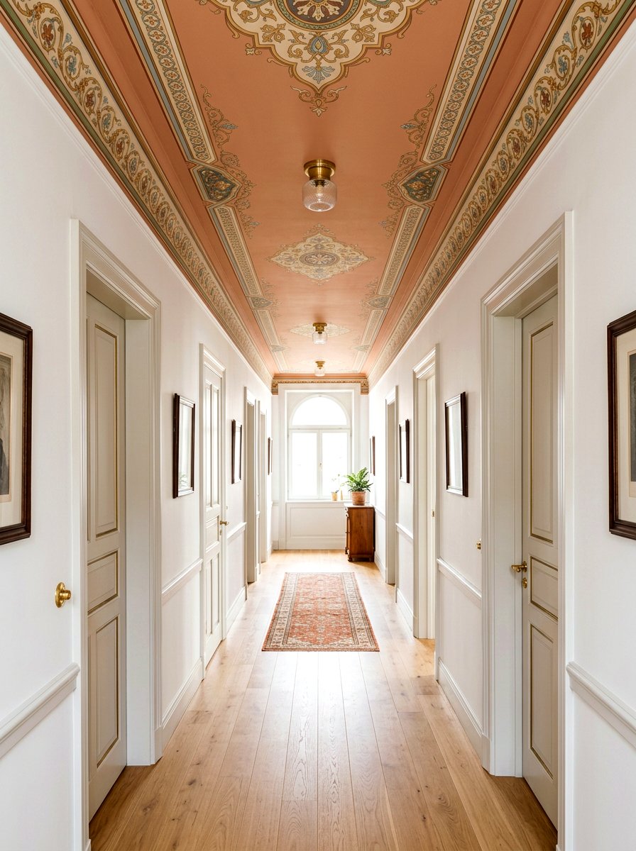 Painted Ceiling - 30 narrow hall styling ideas